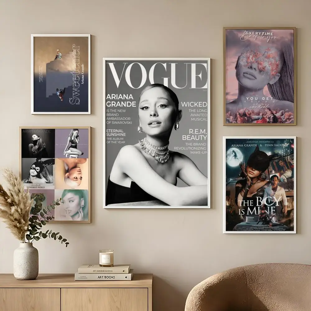 Póster de Ariana Grande en Alta Definición, Autoadhesivo, Sin Residuos, Decoración Despegable y Pegable