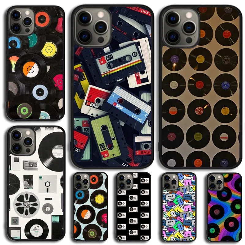 Cassette Vinyl Record Phone Case Cover For iPhone 15 16 14 Plus 11 12 mini 13 Pro Max Apple X XR XS max