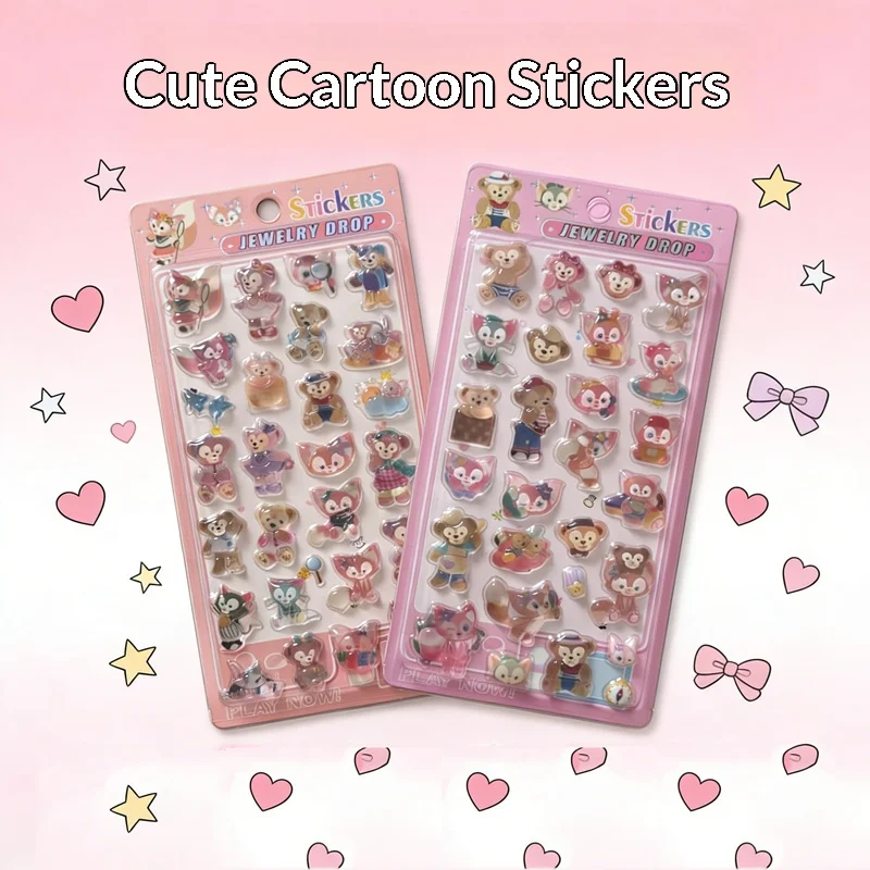 

New Anime Character 2 Pcs Stellalou 3D Relief Crystal Sticker Boy Girl Reward Sticker Student Diy Ccd Phone Case Decoration