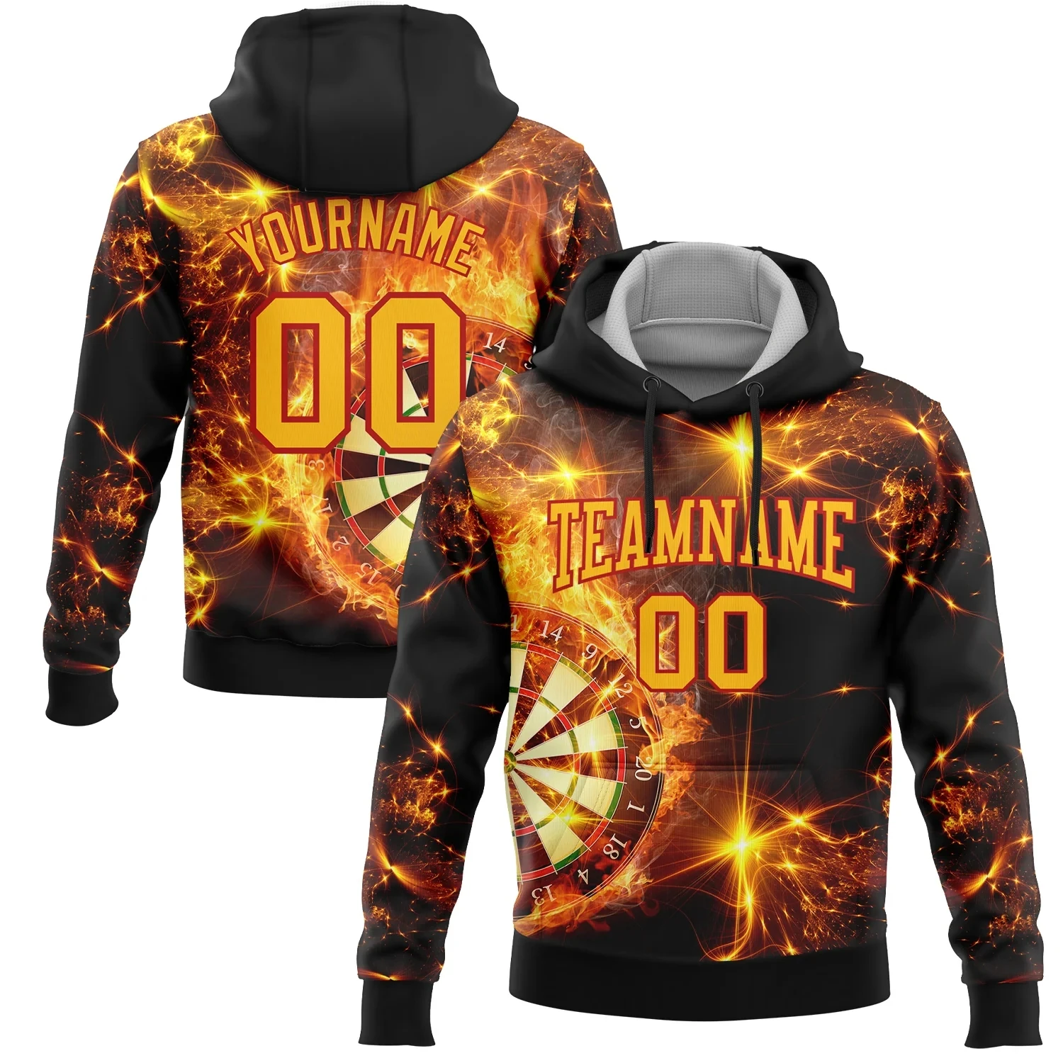 

Custom Name Logo Number Hoodies 3D Printed Dart Board Sports Pullover Sweatshirt Hoodie