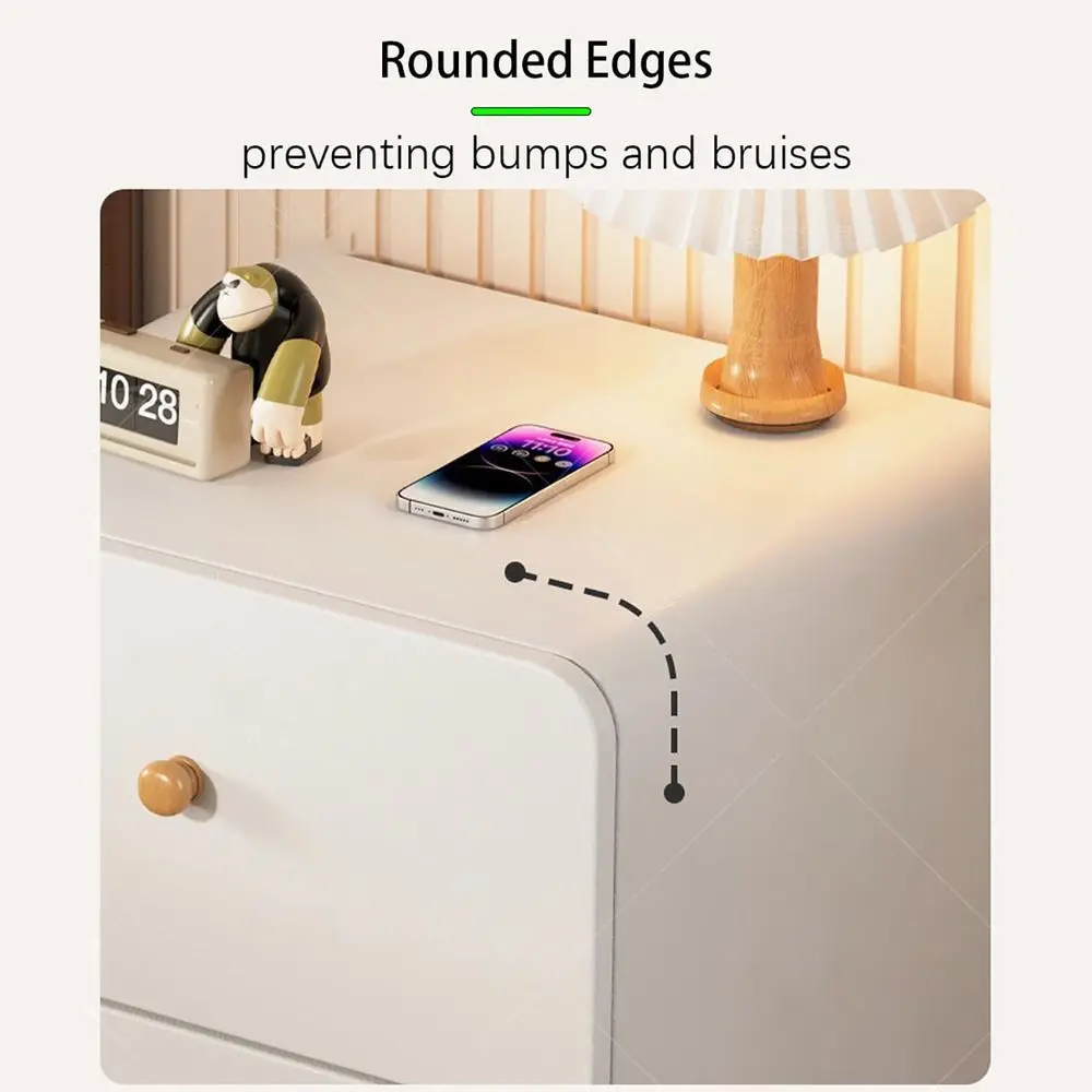 منضدة المزرعة الحديثة مع درجين، تصميم منحني ريفي، أبيض/رمادي، L50xW40xH45cm