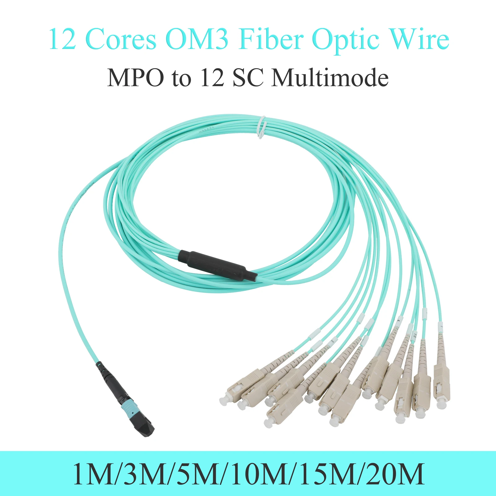 

Fiber Extension Cable 12-Core MPO/PC to 12SC 10G Multimode OM3 1M/3M/5M/10M/15M/20M