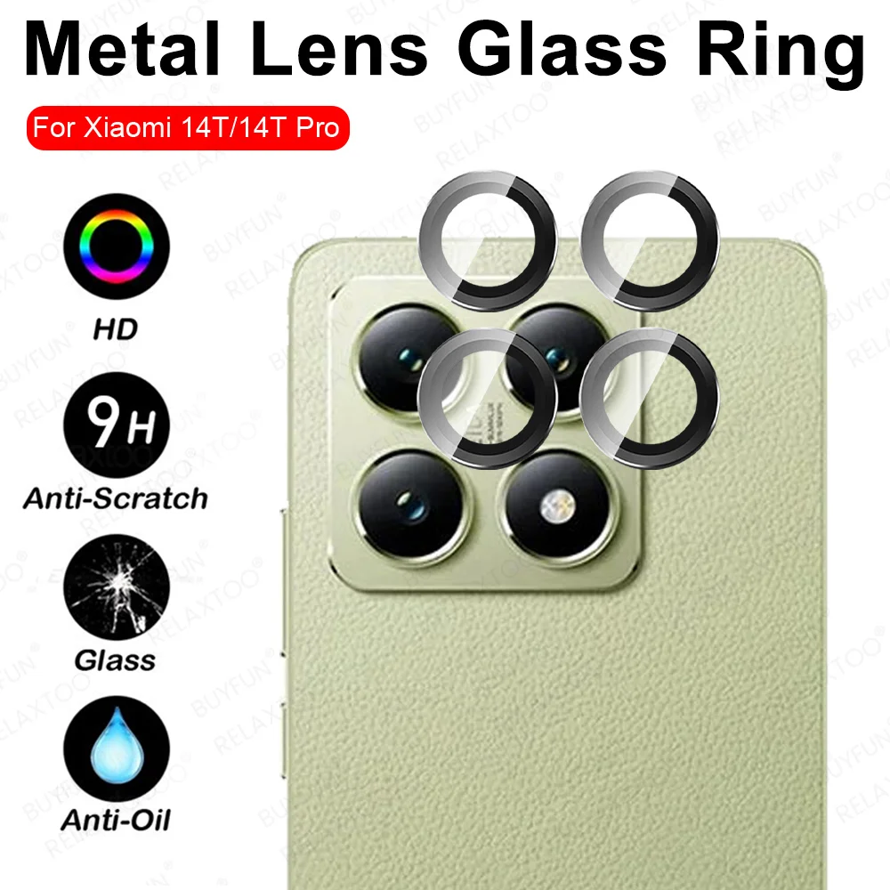 Xiomi 14T Pro Case Back HD Camera Protector For Xiaomi 14TPro Mi 14 T Xiaomi14T 5G Rear 9H Tempered Glass Metal Ring Accessories