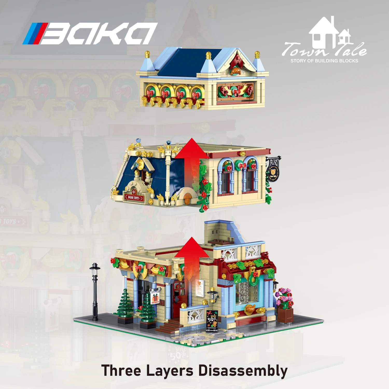 Fai da te architettura creativa moderna BAKA modello di blocco 2745 pezzi set di assemblaggio di particelle collezione domestica regalo giocattolo festival per bambini