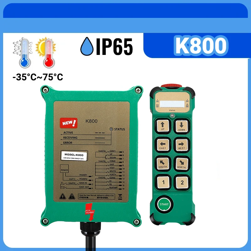 

K800 8 keys Industrial Radio Remote Control Crane Switch Pressure Reset Radio Remote Control Crane Switch Control Crane