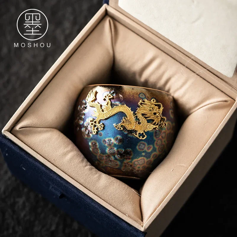 

Tea cup single cup kiln change Jianzhan oil drop Tianmu colorful gold small teacup tea set ceramic home master cup tea bowl