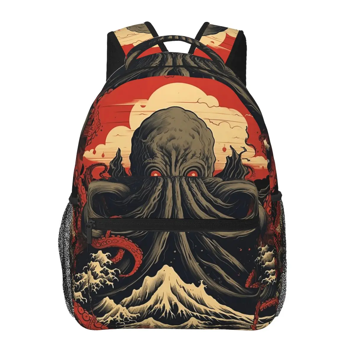 

Kaiju Cthulhu Kawaii Japanese Monster Octopus Student Backpack School Bag Hiking Travel Daypack for Unisex Bookbag Shoulder Bags