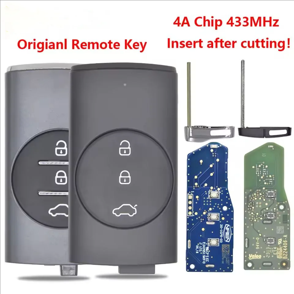 

Original 4A Chip 433MHz Keyless Go Car Remote Key For Chery Exeed Vantas TX TXL LX New Tiggo 3X 5X 7 Plus 8 Plus