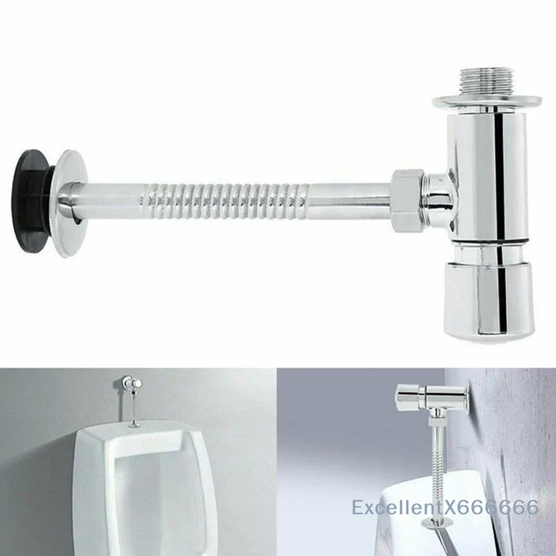 Urinal Toilet Flush Valve Push Button Manual Delay Automatic Shutoff Water Saving for Residential Bathroom Upgrades