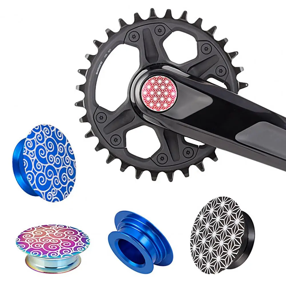 Chainwheel Crank Cap Bright Color Dustproof Decoration Chrysanthemum Print Anti Corrosion Crankset Dust Cover For Riding