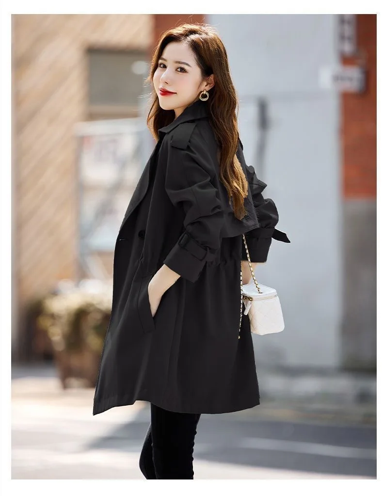 Women's Tall-Size Premium Feel Trench Coats 2026 Autumn-Winter Casual Slim-Fitting Trendy Tops Overcoats