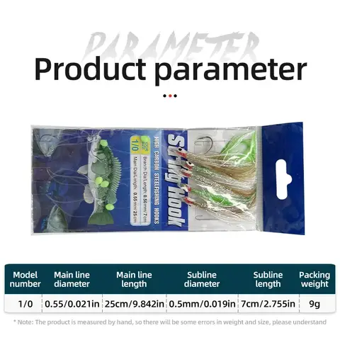 Huvor Lysande Bläckfisk Makrill Fjädrar Sabiki Bete Riggar med Snöre Beten Fiske Bläckfisk Maraton Riggar Utrustningssats Fiskedrag 10 best sales makrillriggar - №8