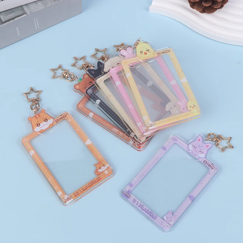 Kpop ATEEZ porta carte portachiavi acrilico 12CM ANITEEZ Cartoon Cute Picture Frame Small Card Storage Yeosang Mingi Fans Gift