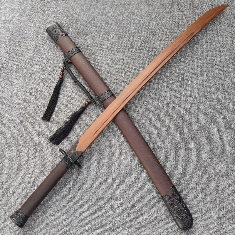 Tang Hengdao Espada Tang estilo antigo Faca de jacarandá com bainha Ornamento Coleção Faca Desenho Espada Adereços 98cm