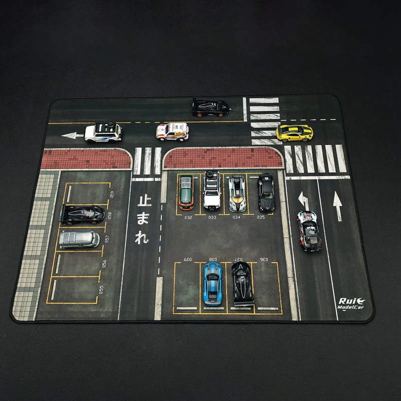 1:64Scale Model Large Road Scene Parking Lot Mat For Diecast Car Vehicle Toy Scene Display Simulation Scene Mouse Pad Collection