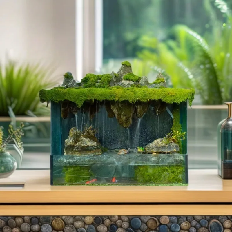 Living room landscaping rockery flowing water fish tank water tank balcony courtyard landscaping