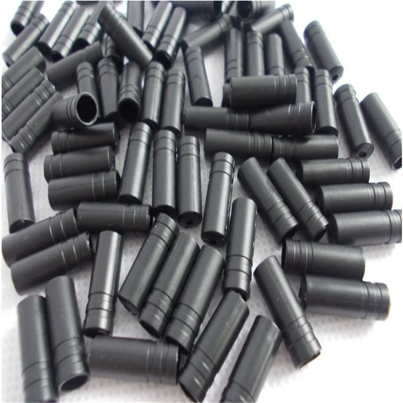 100PCS/Lot Shift Cable End Cap 4mm Black Plastic Brake Tips Crimps Bicycles Derailleur Shift Cap Wire Ferrules Bikes Part