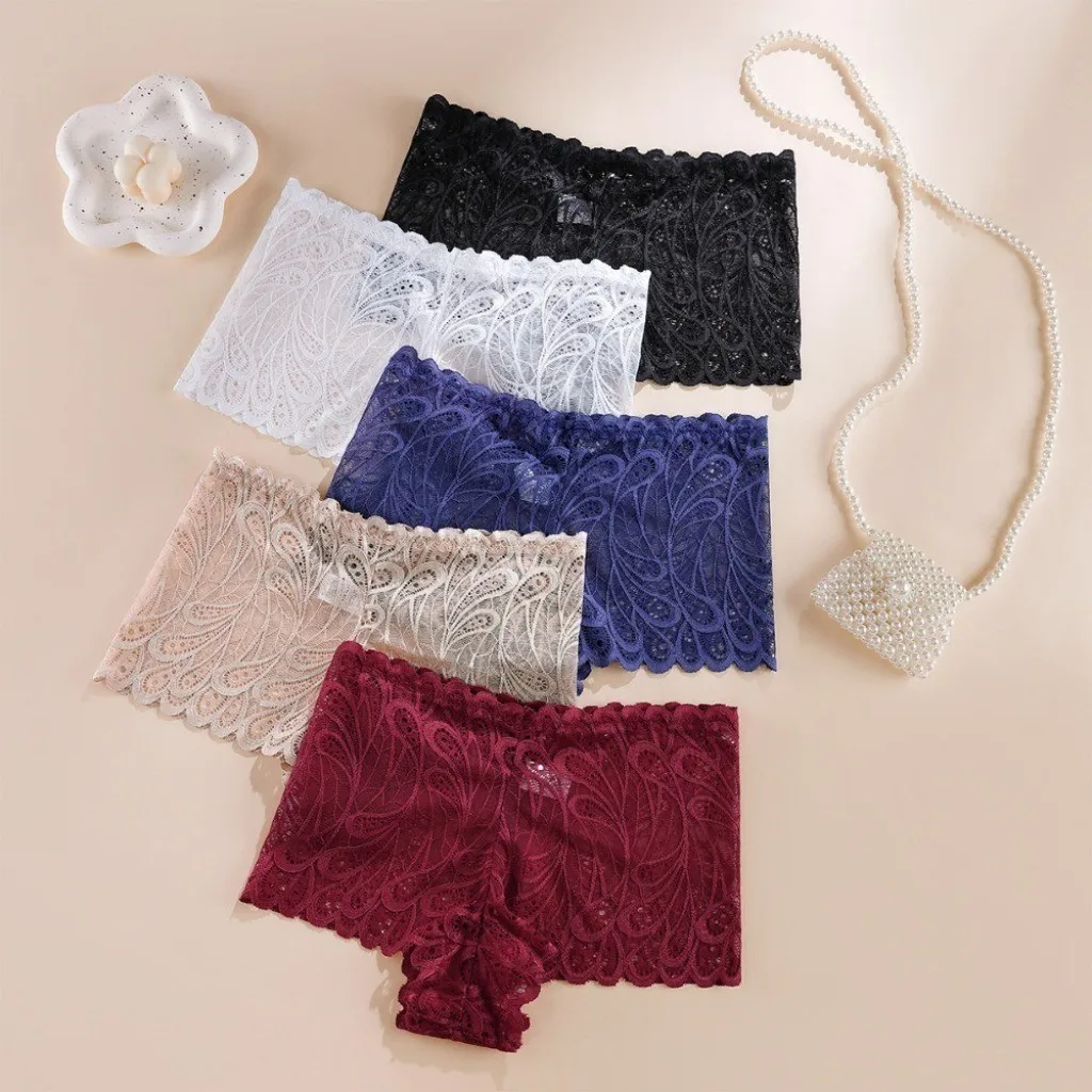 

ZXYOUPING Women's Sexy Lace Panties Mid-waist Cotton Crotch Breathable Hollowing Panty