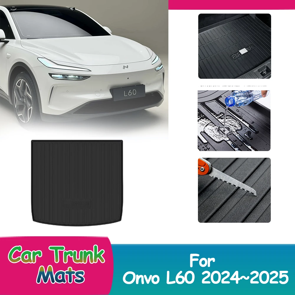 

1PC For Onvo L60 2023~ 2025 2024 Carpets Coverage Custom Car Trunk Mats Waterproof Pads Luggage Cushion Tray Accessories.