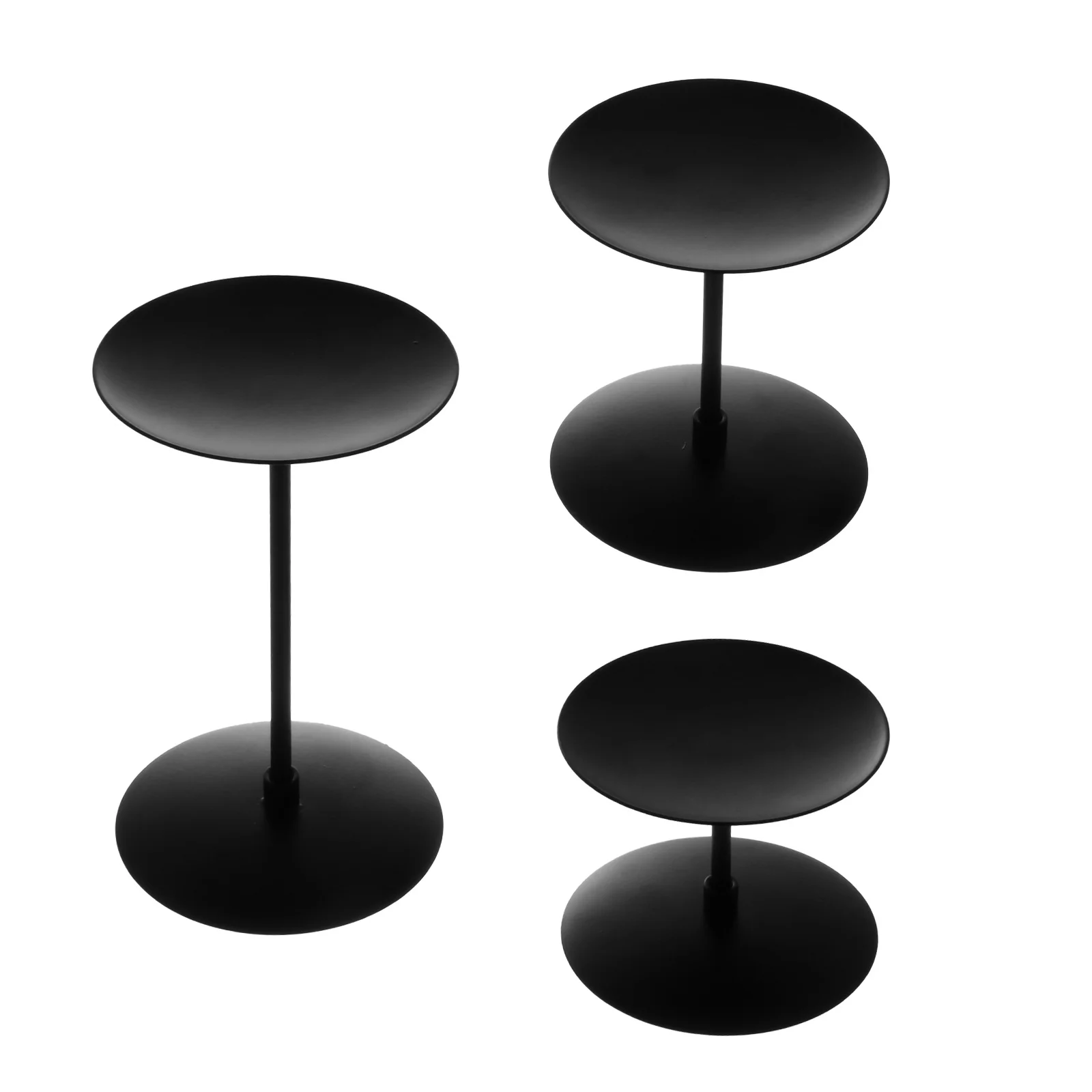 3 قطعة تقف الحديد الأسود حامل نمط الرجعية للمنزل ديكور حفل زفاف سطح المكتب زخرفة الحديثة Tealight حامل