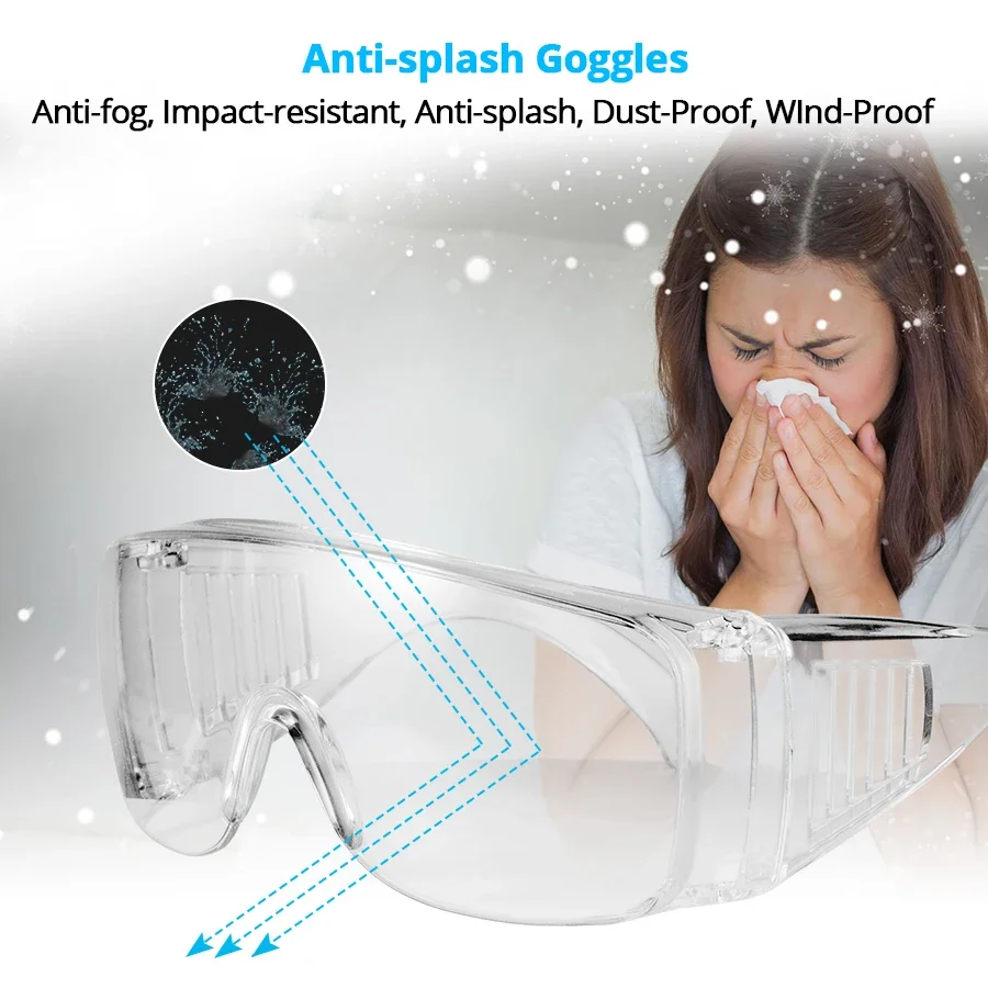 Safety Goggle Anti Splash Dust Proof Work Lab Eyewear Eye Protection Industrial Research Safety Glasses Clear Lens