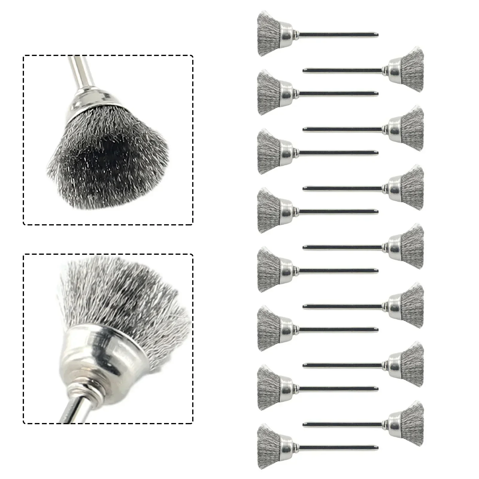 15pcs/Set Steel Brush Wire Wheel Brushes Die Grinder Rotary Tool Electric Tool For The Engraver Rust Removing Wire Cup Brush