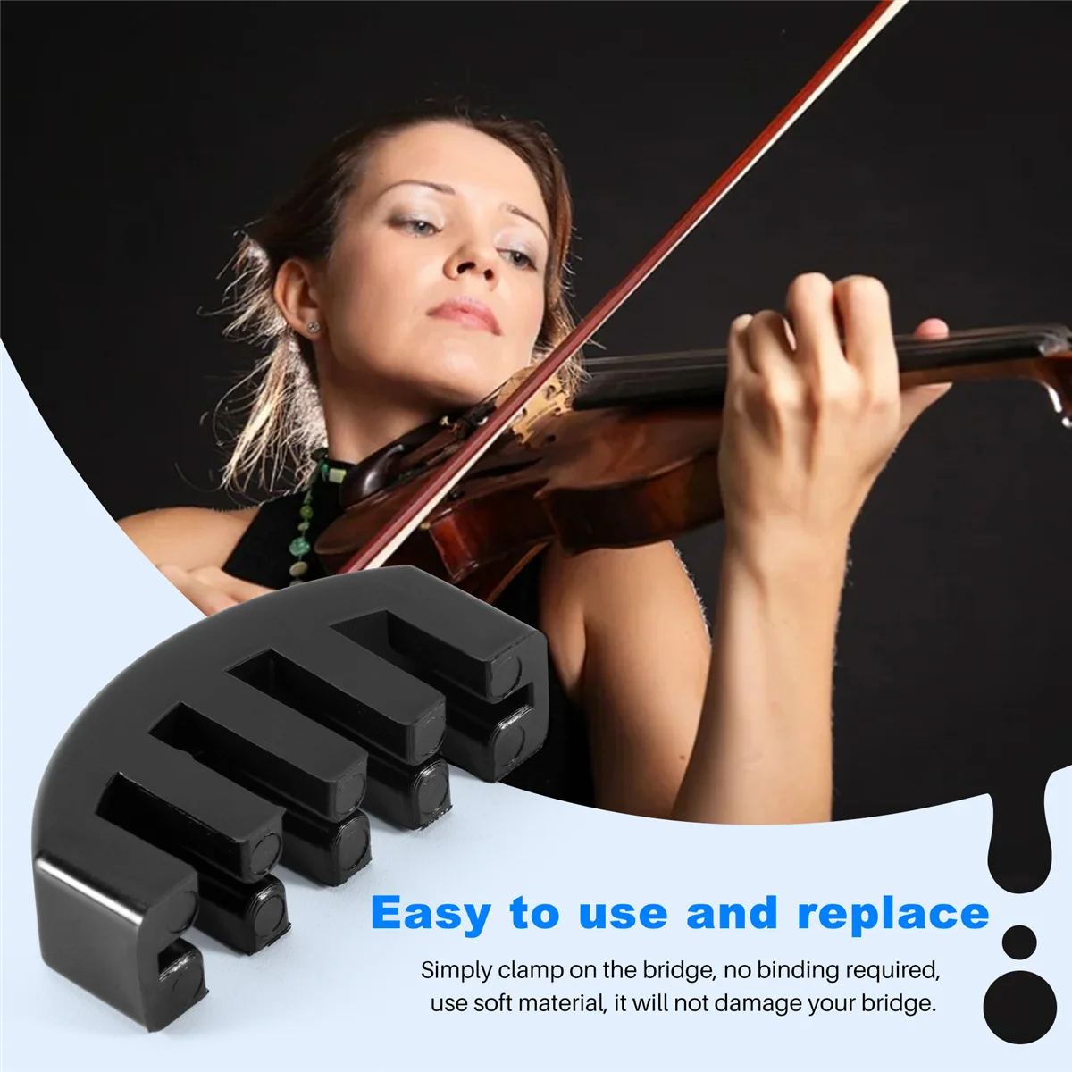 Продажи! Резиновый глушитель Mute 4/4 для скрипки, легкая практика, черный