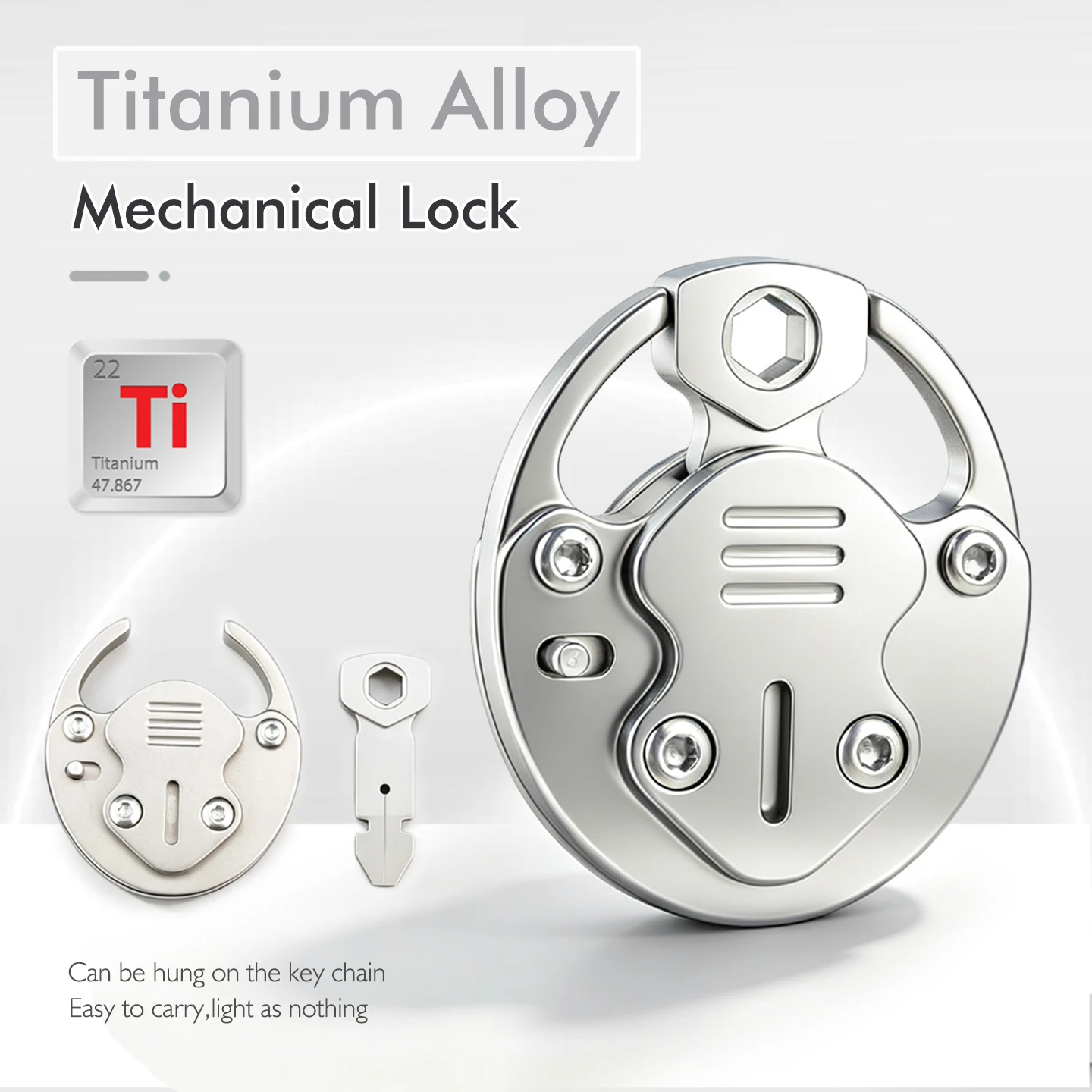 Titanium Alloy Mini Mechanical Lock Removable Design Flat-head Screwdriver Can Be Used for Unpacking Packages