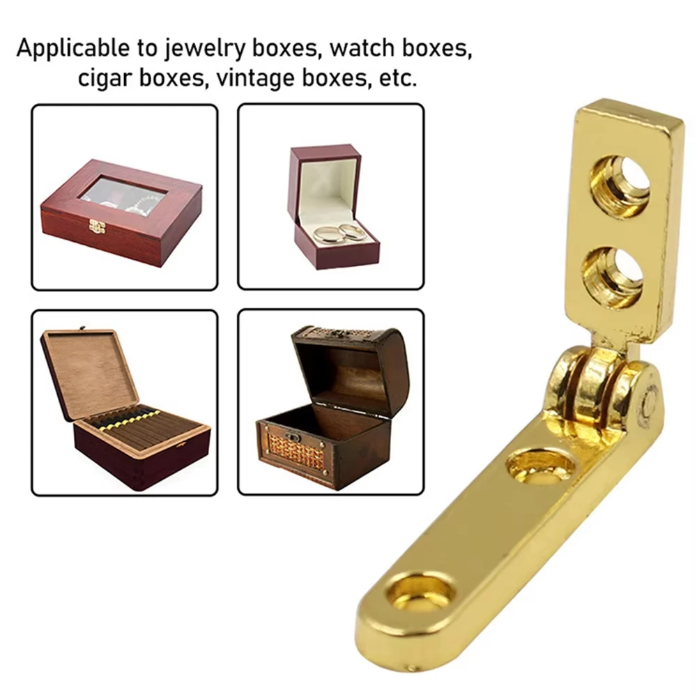 Hinged Jewelry Box Wooden Boxs Hardware Accessories Wordless Die-cast Hinge Zinc Alloy Wine Box Jewelry Box Seven-word Hinge