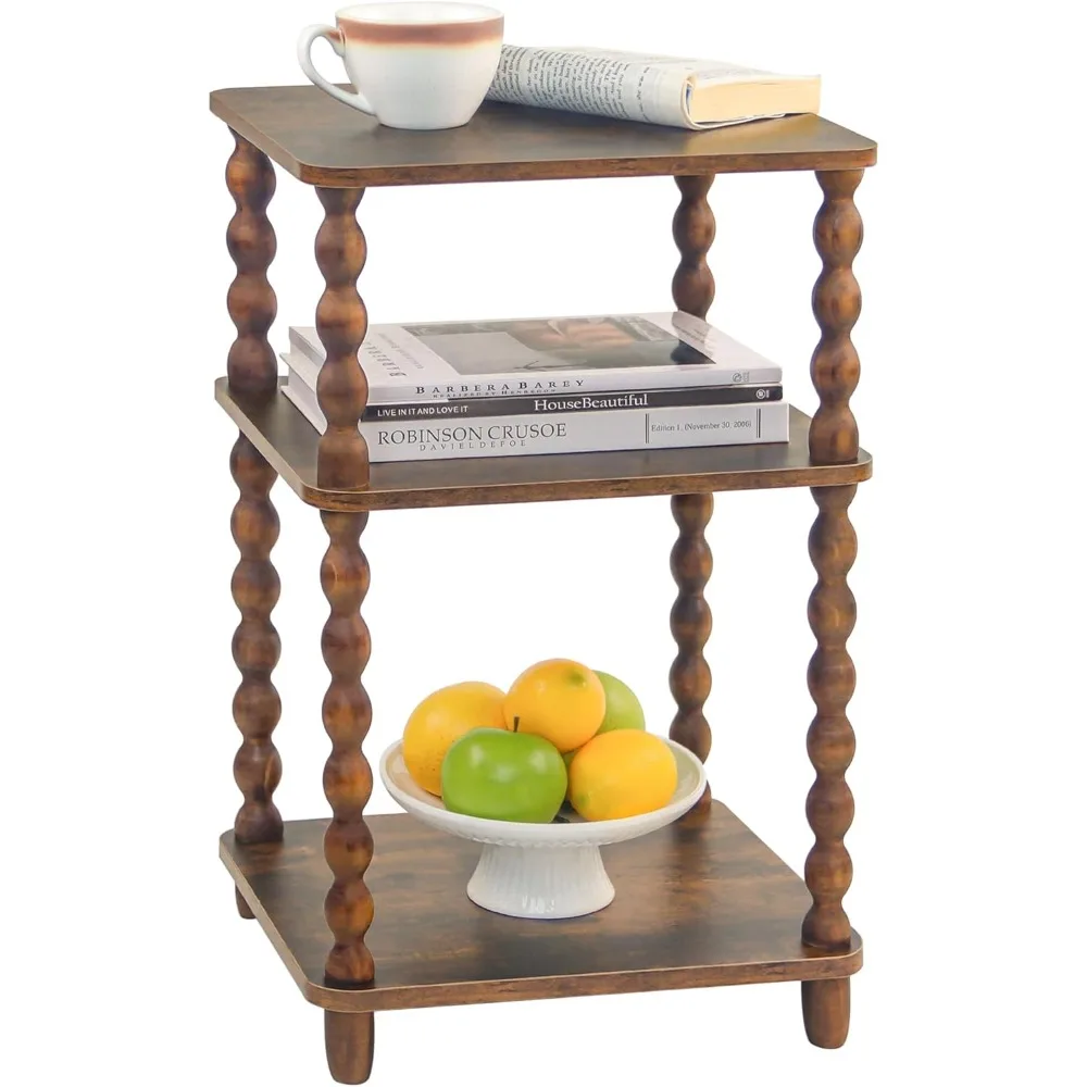 

Side Table, Small End Table with Storage Shelf, Modern Bedside Table Night Stand for Living Room, Bedroom, Office and Small Spac