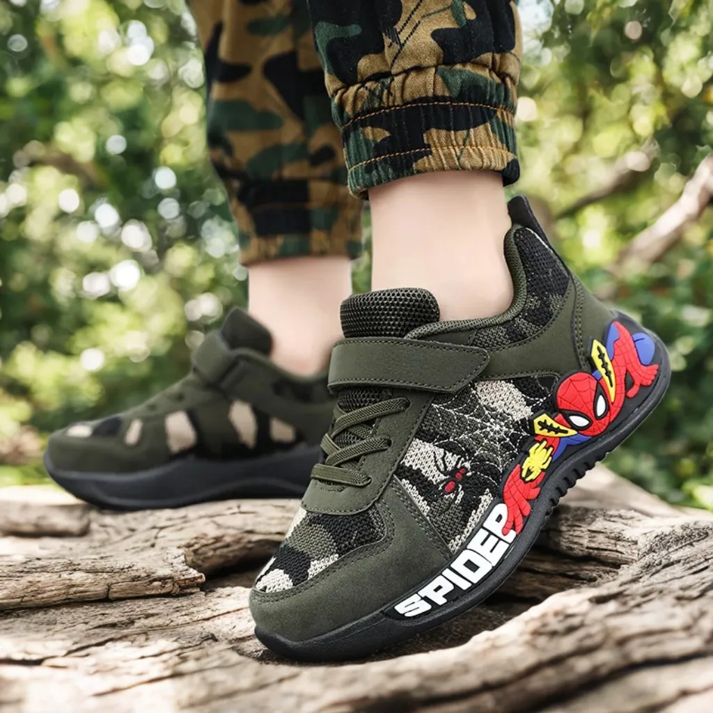 

Kids' Sneakers Shoes Children Camouflage Green Sneaker Shoes For Kid Walking PU Breathable Cartoon Shoes Size 26-35