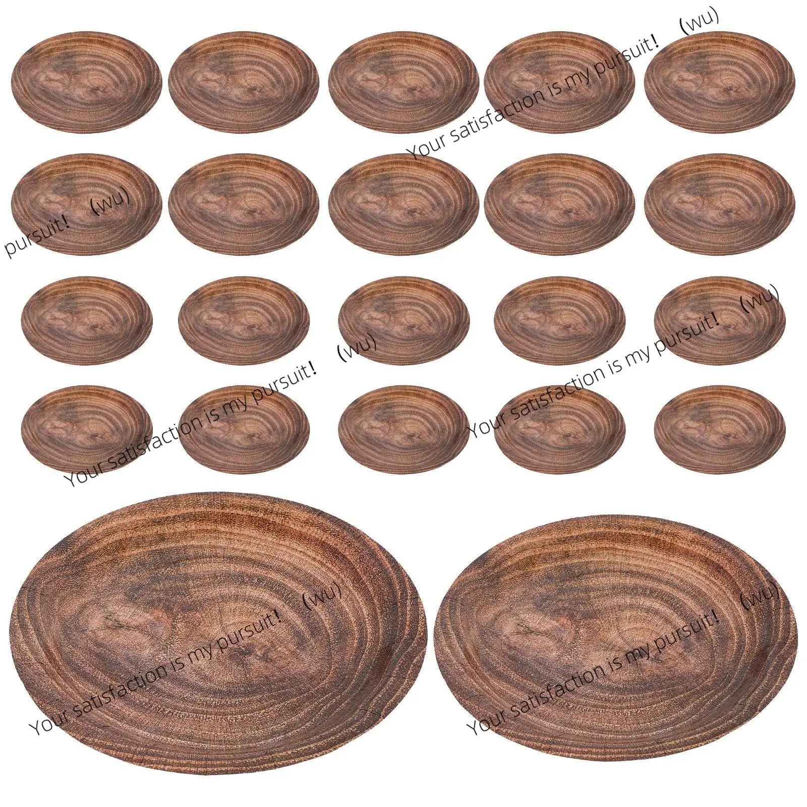 ZOCI-20 Pcs Wood Grain Paper Plates Disposable Dinner Plates Party Supplies Camping