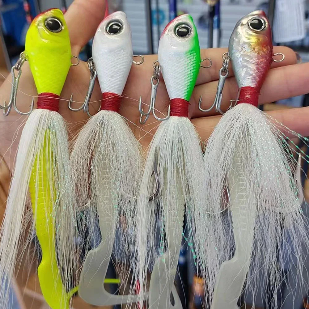 Bucktail Jigs 7g 10g 14g 21g 28g 42g 56g 82g Metal Jig Hook Saltwater Jigging Lure Jigs Bait For Mahi Marlin Waho Tuna Fishing