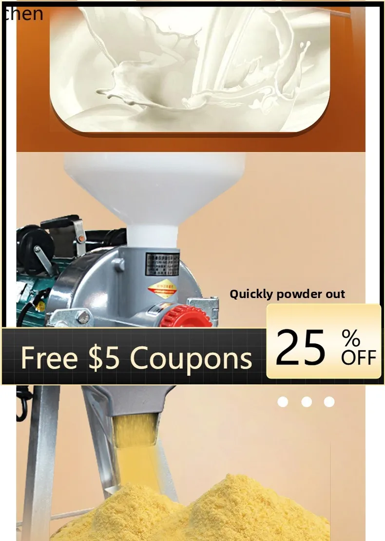 

AB Corn Grinder Dry and Wet Milling Rice Milk Milling Tofu Soybean Milk Machine