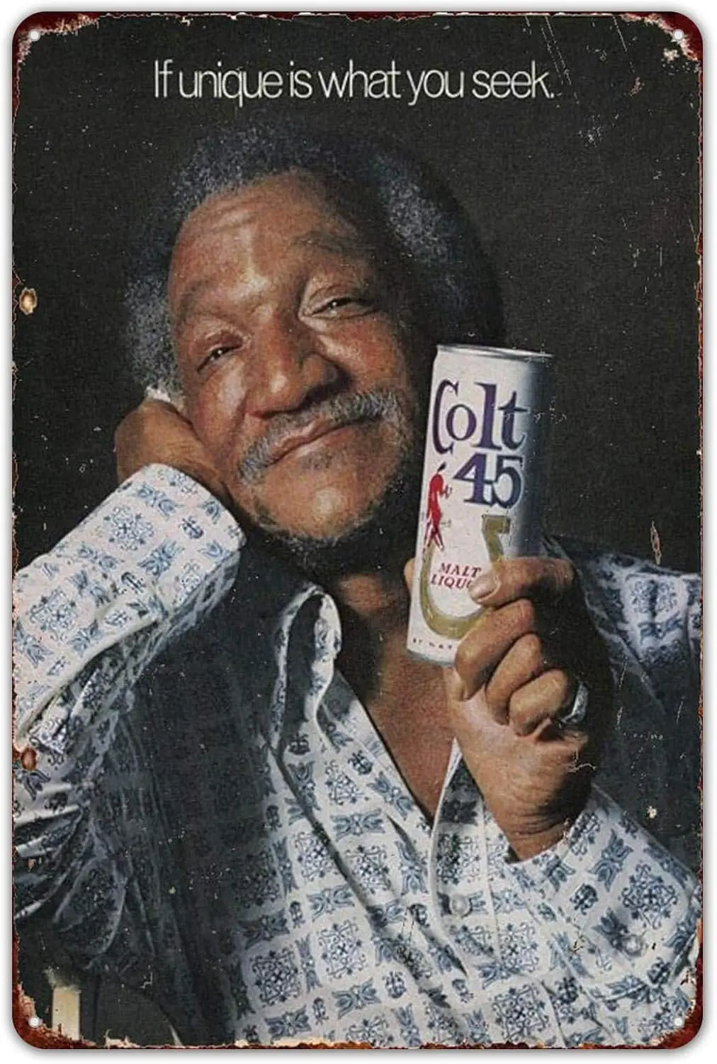 Tin Sign For Wall Decor Signs Metal 1974 COLT 45 Beer Redd Foxx Vintage Reproduction Cafe Plaques Poster Indoor Wine Cellar