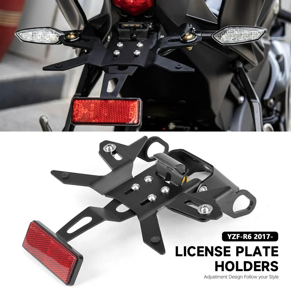 

For Yamaha YZF R6 YZF-R6 2017-2025 Motorcycle Rear Short Tail Tidy Fender Eliminator Kit License Plate Holder Bracket Kit