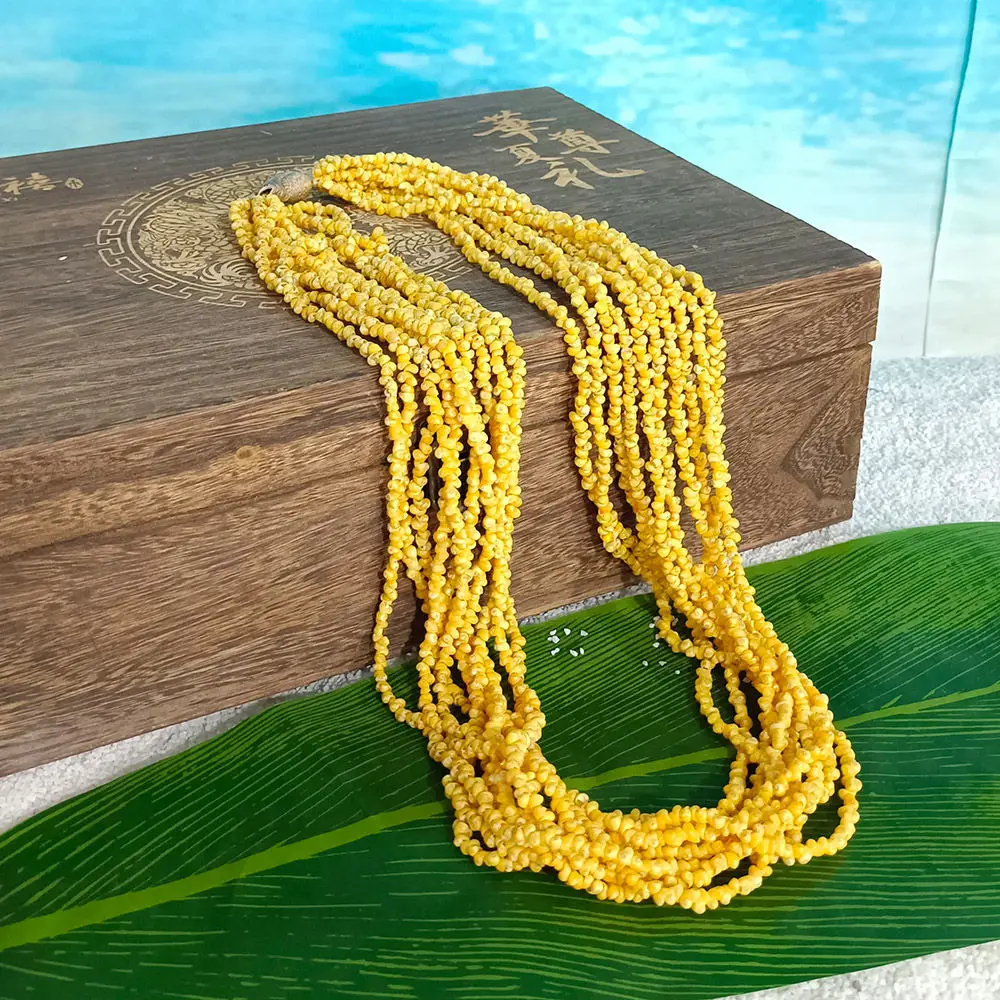 Most Popular 10 strands Long Mongo Shell Long Leis 35 Inches Yellow White Hula  Necklace Fashion Vintage Jewelry Accessories