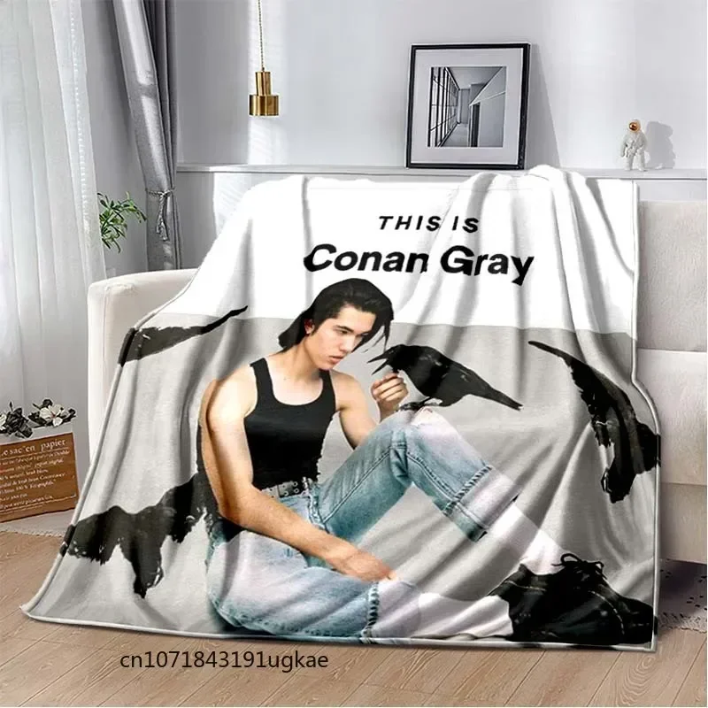 Conan Gray Poster Thin Blanket,POP Singer Posters Printed Soft Warm Flannel Sofa Bed Bedroom Blankets Home Travel,Decke,frazad