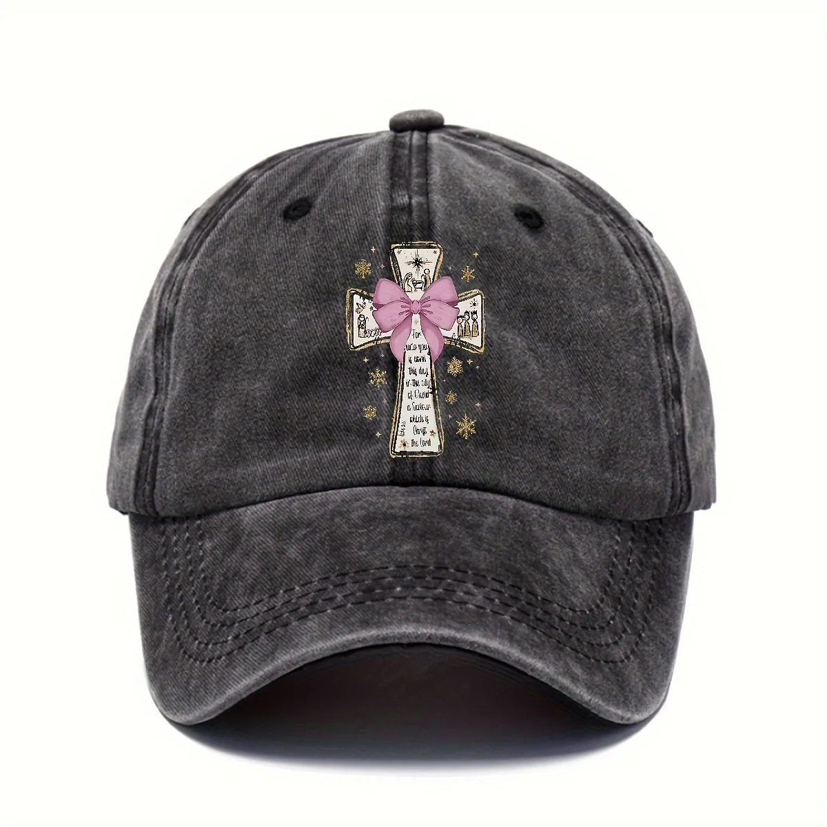 قبعة بيسبول مغسولة برسومات دينية من كريستيان كروس، قبعة قطنية كاجوال للجنسين للاستخدام الخارجي