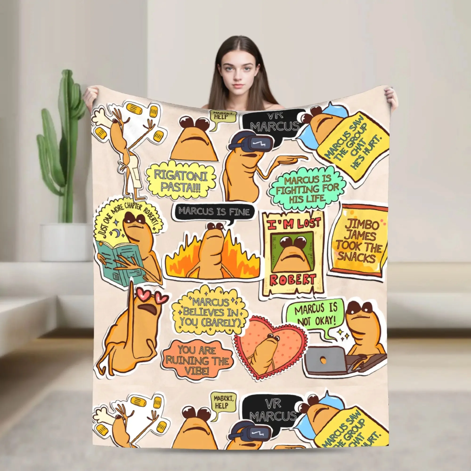 

Фланелевое одеяло Marcus The Worm, супермягкое покрывало для спальни, путешествий, офиса, забавное покрывало для кровати, чехол для дивана