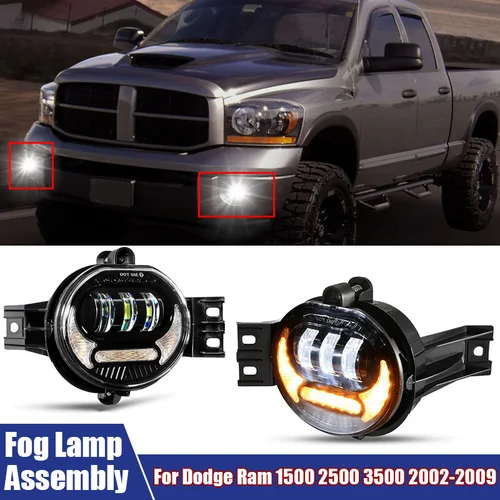 Conjunto de luz antiniebla, lámpara de señal antiniebla delantera para Dodge Ram 1500 2500 3500 2002-2009 / Durango 2005 2006, Durango 2a generación 2004