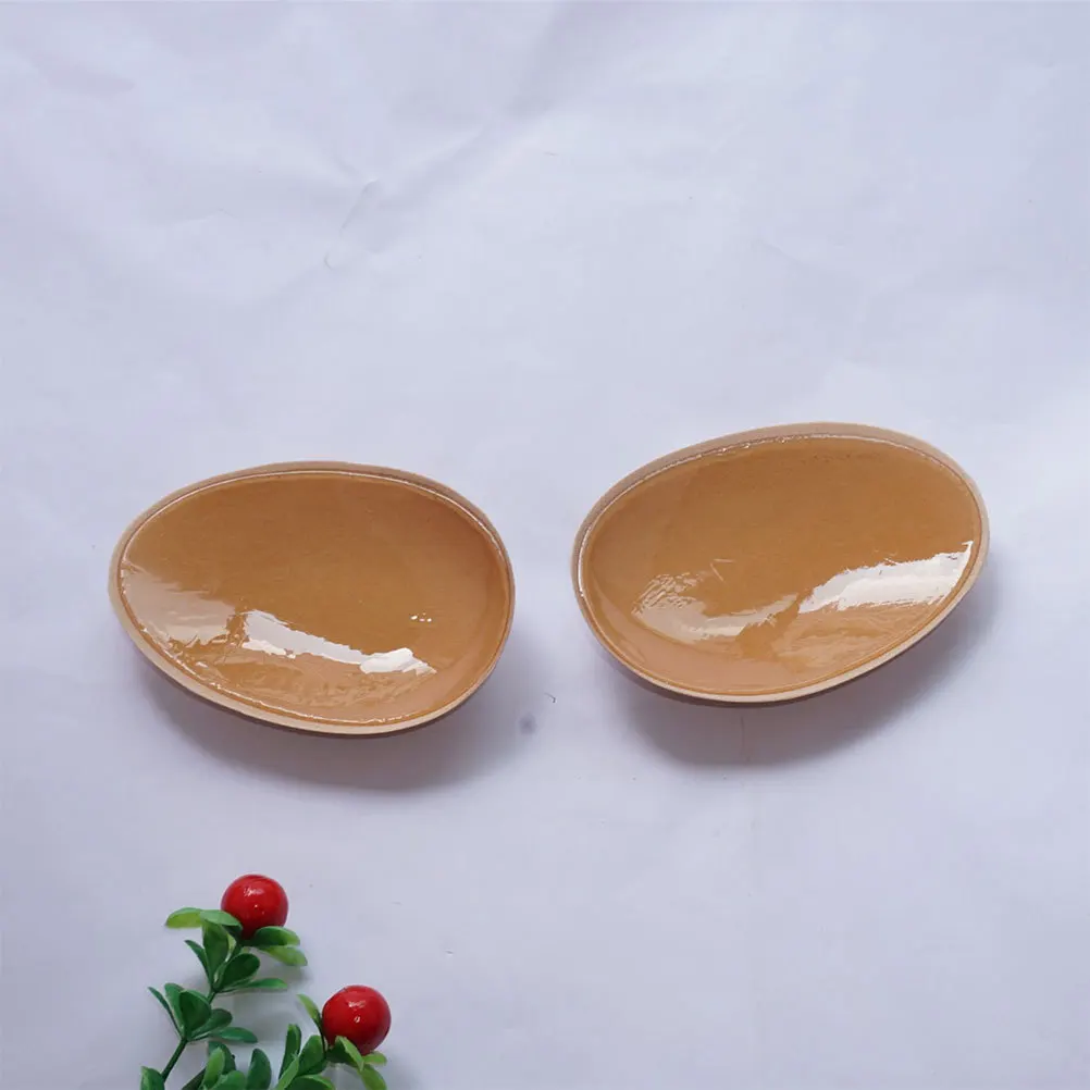 

1Pair Invisible Men Chest Muscle Silicone Pads Self-Adhesive Breast Stickers Nude Cover Pasties Khaki for Outdoor Summer Wear