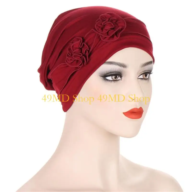 49MD Traditional Turban For Women Hijab For Women Hair Wrap Flower Head Wrap For Women Hijab Caps Floral Chemo