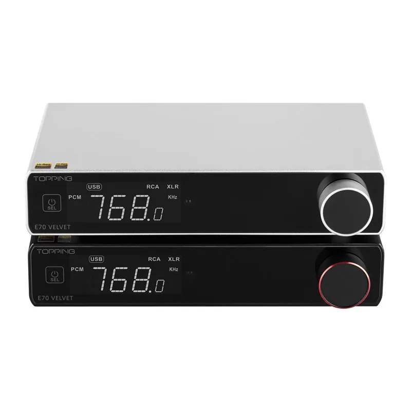 

TOPPING E70 VELVET AK4499EX Decoder XU316 DSD512 PCM768kHz BT 5.1 LDAC 24Bit/96kHz With Remote Control E70V DAC