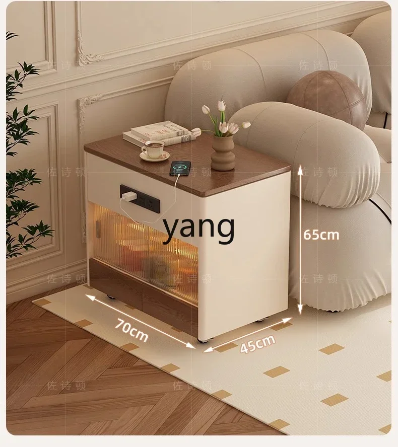 LTT French medieval style removable folding sofa side side side cabinet living room rotating lifting table