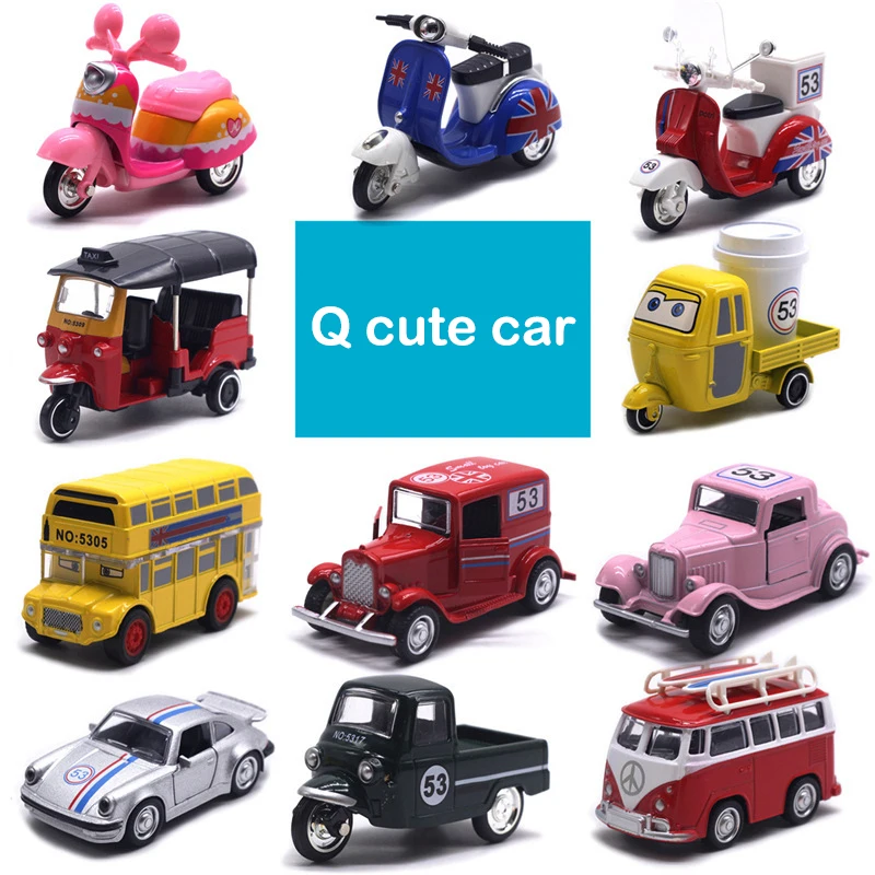 Retro Alloy Beetle Car Alloy Pull-back Car Vespa Motorcycle Model Tricycle Sports Car Toy Kids Boy Gift Pull Back Sliding Toys