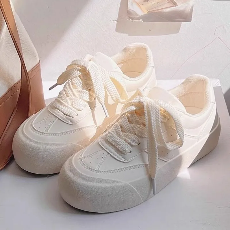 

Women's White Sneakers 2025 Lightweight Chunky Sole Canvas Ins Style Matches Skirts Casual Dresses Effortlessly​