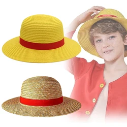 Anime One Piece Luffy Straw Hat Monkey D. Luffy Cosplay Costume Hat 35cm Summer Sun Hat Prop Accessories Gift ﻿