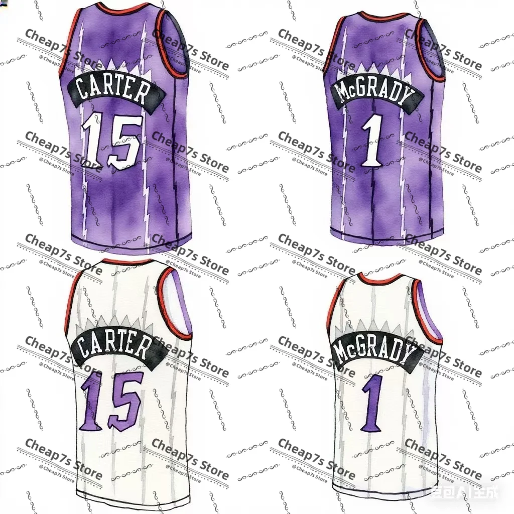 

Men's High Quality Retro VinceCarter Basketball Shirts Stitched Toronto Tracy McGrady Basketball Jersey