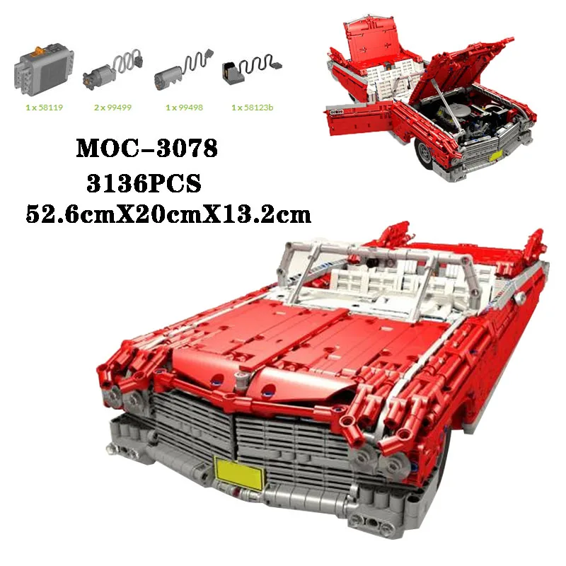 

Classic building block MOC-3078 Supercar high difficulty splicing building block parts 3136PCS adult children toy birthday gift